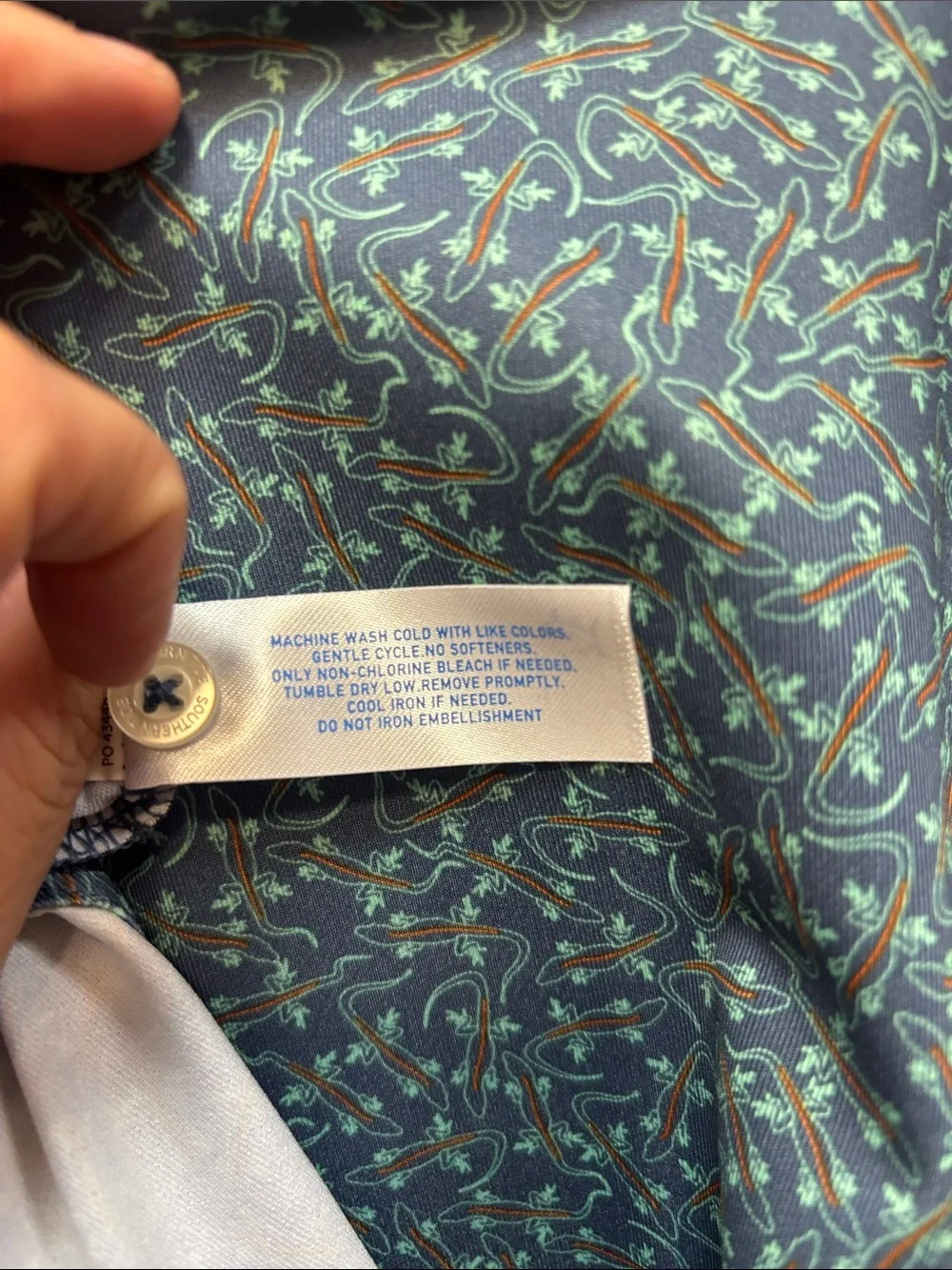 Southern Tide M’s XXL Iguana Glee SSPolo, LghtIndigo Colrway #1183, Style# 11736 - Picture 7 of 10